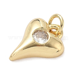 Подвеска в виде сердца из латуни с кубическим цирконием&nbsp;KK-K368-47G