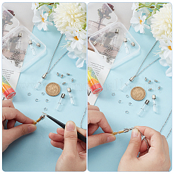 DIY-Sets zur Herstellung von Halsketten mit Anhänger aus Glasröhren und Sanduhrflaschen&nbsp;DIY-UN0006-22