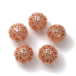 Стойки обшивки латунь микро проложить кубического циркония бусы KK-C020-03RG