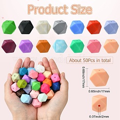 Шестигранные фокальные бусины из пищевого силикона SIL-CJC0005-07