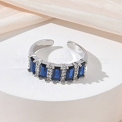Anelli aperti con polsino in ottone micro pavé di zirconi cubici per donna&nbsp;RJEW-L343-16P