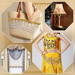 Полиэстеровая кружевная лента с кисточкой&nbsp;OCOR-WH0082-462