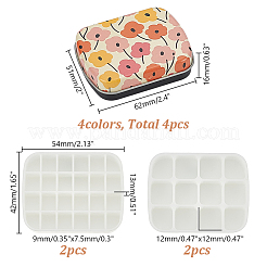 4 шт. двухцветные матовые жестяные коробки для хранения безделушек с откидной крышкой CON-AR0001-14