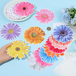 60 x Wandaufkleber aus Blumenpapier.&nbsp;AJEW-SC0031-71A