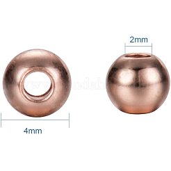 Латунные круглые разделительные бусины с покрытием стойки и вакуумным покрытием pvd&nbsp;KK-PH0004-13RG-RS