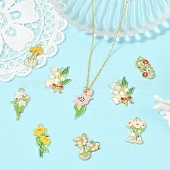 16 Stück 8 Arten Legierung Emaille Anhänger&nbsp;ENAM-YW0009-07