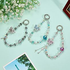 1 Stück Handy-Armbänder aus Glas- und Harzperlen&nbsp;AJEW-SZ0002-73C