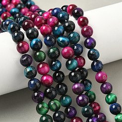 Нити из натуральных бусин тигрового глаза высшего качества&nbsp;G-F591-18-8mm-06