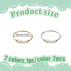 2 шт. 2-х цветные кольца из нержавеющей стали для женщин RJEW-GO0001-08