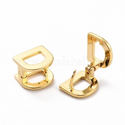 女性のための最初のフープピアス  18KGP本金メッキレター真鍮イヤリング  文字.d  12x10.5x9.5mm  ピン：0.8mm&nbsp;EJEW-P194-01G-D