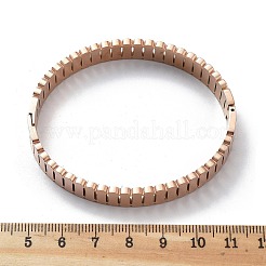 Ионное покрытие (ip) 304 нержавеющая сталь шарнирные браслеты для женщин&nbsp;BJEW-A011-18RG