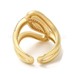 Открытые манжеты из латуни с микропаве кубический цирконий RJEW-U008-38G