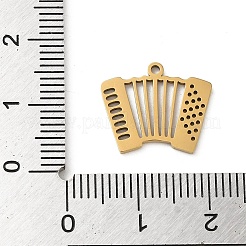 201ステンレススチールペンダント5個  レーザー切断  オルガンチャーム  ゴールドカラー  13.5x16x1mm  穴：1.2mm&nbsp;STAS-B064-12G