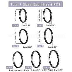 14 шт. 7 размер 2 мм полированное простое куполообразное кольцо для девушки женщины&nbsp;RJEW-UN0001-10