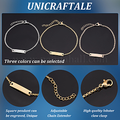 3 шт. 3 цвета 304 нержавеющая сталь пустой идентификационный браслет звено набор с коробкой цепи для мужчин и женщин BJEW-UN0001-30