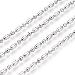 変色しない304ステンレススチールボールチェーン  ステンレス鋼色  米：4x2mm  ボール：2mm&nbsp;CHS-L024-023D