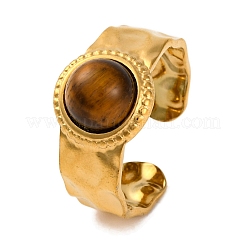 Runde Fingerringe aus Natursteinen&nbsp;RJEW-Q822-03G