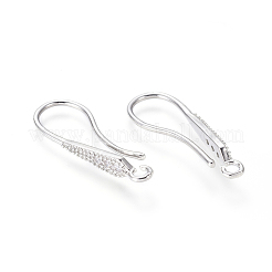 Латунь микро проложить кубического циркония серьги крючки KK-G374-13