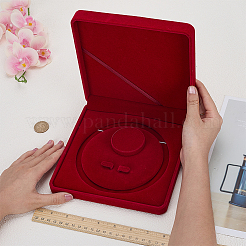 Quadratische Schmuckschatullen aus Samt zur Aufbewahrung von Perlenketten-Sets&nbsp;VBOX-WH0005-10B