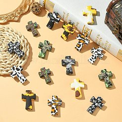 16 pièces 8 styles de perles focales croisées en silicone&nbsp;SIL-CJ0002-47