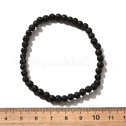 Круглые бусины из натуральной лавы BJEW-G550-07-4mm