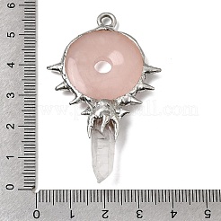 Gros pendentifs en quartz rose naturel&nbsp;G-G466-02P-11
