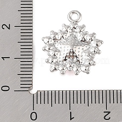 ラインストーンペンダント付きラックメッキ合金  スター  プラチナ  ミスティローズ  20x17x6mm  穴：2mm&nbsp;FIND-B037-03P-03