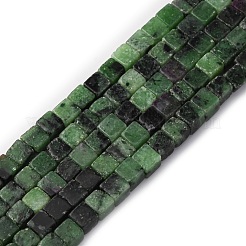 Натуральный рубин в цоизита бусин пряди G-F631-K31