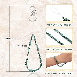 Брелок из синтетической бирюзы и железного сплава с застежкой в виде клешней&nbsp;HJEW-SW00007-08