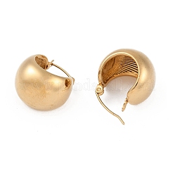 201ステンレススチールラウンドフープピアス  304ステンレスピン付き  ゴールドカラー  20x14.5mm&nbsp;EJEW-I309-13G