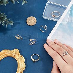 6 шт. 3-цветная латунная микро-паве кубический цирконий открытая оправа для кольца-манжеты FIND-CA0004-68