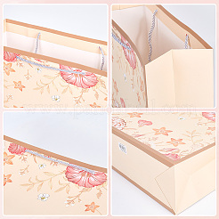 1 Stück Geschenktüten aus Papier mit Blumendruck und Seilgriff&nbsp;ABAG-SP0001-30C