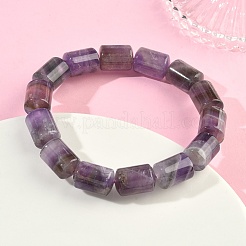 Bracelets extensibles en perles d'améthyste naturelle rubanée&nbsp;BJEW-A148-01A-19