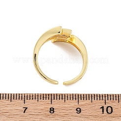 Латунные кольца-манжеты с микропаве и прозрачным цирконием для женщин RJEW-U043-15G