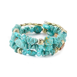 Braccialetto di perline di pietra multicolore fatto a mano in stile bohémien&nbsp;AJEW-Z038-01A
