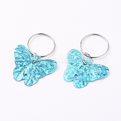 Пластиковая пайетка / блестки оплетка для волос кольца подвески&nbsp;KEYC-TAC0001-02D