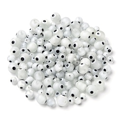 3 Stränge 3 Stil handgemachte runde Perlenstränge des bösen Blicks Bunte Malerei&nbsp;LAMP-LS0001-12D