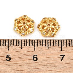 Messing Micro Pave klare Zirkonia Perlenkappen&nbsp;CU-CBA6A75-32G