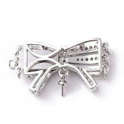 3-прядная латунная застежка из прозрачного кубического циркония с 6 отверстиями и микропаве KK-G427-08P