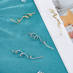 4 шт. 2-х цветные латунные подвески-соединители в форме буквы S&nbsp;KK-FH0007-98