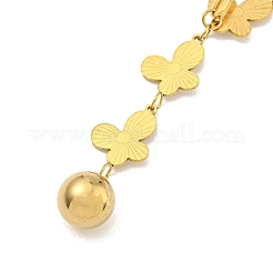 Ионное покрытие(ip) 201 нержавеющая сталь бабочка подвеска ожерелье NJEW-K270-13G