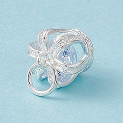 真鍮キュービックジルコニアクラウンペンダント  銀色のメッキ  17x11mm&nbsp;KK-BB11576