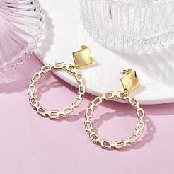 Серьги-гвоздики из сплава с кольцами и штифтами из нержавеющей стали 304 EJEW-JE05338