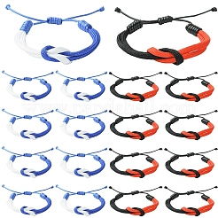 6 bracelet en cordon de polyester ciré.&nbsp;BJEW-YW00018-01