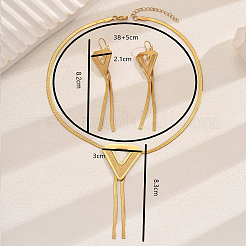 Комплекты из серег и ожерелий с треугольными кисточками из нержавеющей стали 201 в винтажном стиле для вечеринки для женщин SQ0864