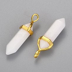 Pendentifs pointus à double extrémité en jade blanc naturel&nbsp;G-G902-B24