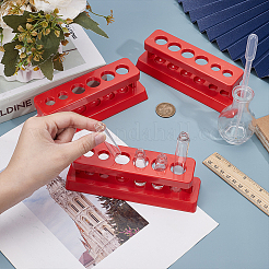 ABS多用途シリンダーチューブディスプレイラック  ラボ用品  長方形  レッド  49x160x49.5mm  内径：13~18mm&nbsp;AJEW-WH0596-420