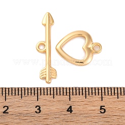 Fermagli a barilotto in ottone a forma di cuore&nbsp;KK-S403-21G