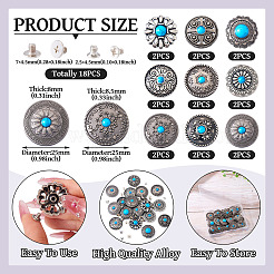 9 стиль декоративные заклепки из сплава BUTT-TA0001-21