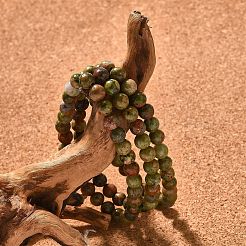 Bracelets extensibles de perles naturelles unakite&nbsp;BJEW-K212-A-006